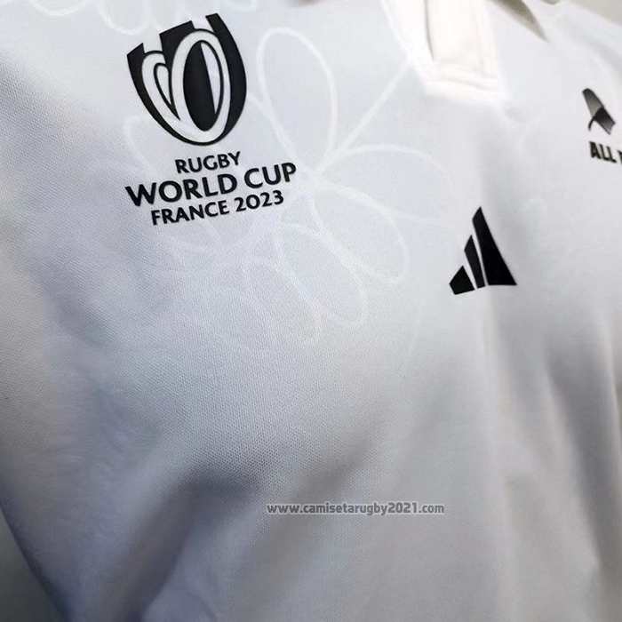 Camiseta Nueva Zelandia All Blacks Rugby 2023 World Cup Segunda